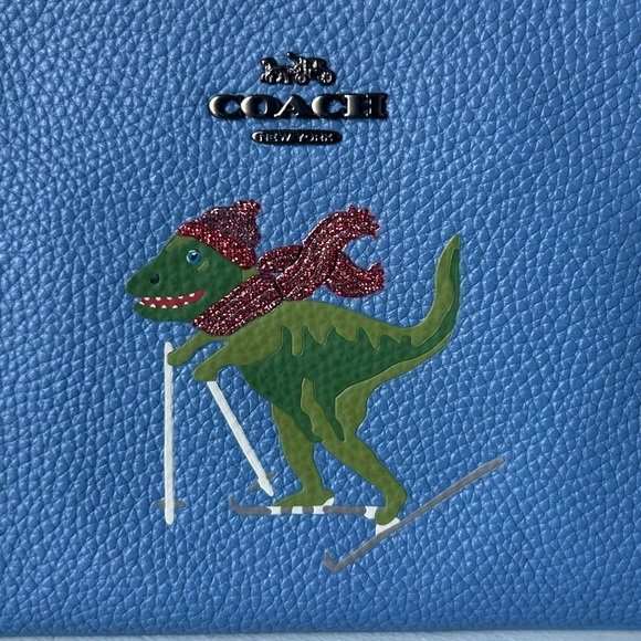 Coach Rexy Skiing Blue Wristlet  Rare NWOT - Picture 3 of 5